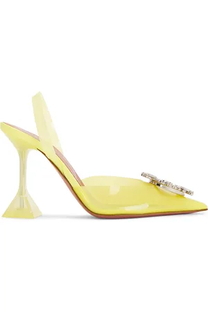 Amina Muaddi Begum 95 Glass Sling Pump in Yellow