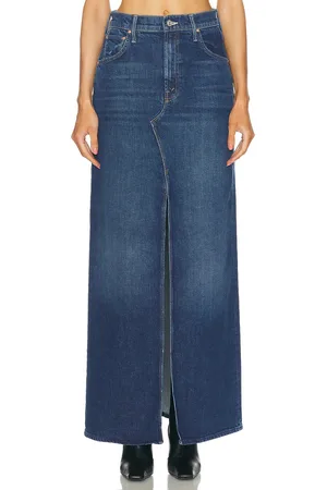 Mother The Bombshell Maxi Skirt in Denim-Dark