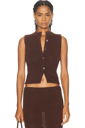 SER.O.YA Alani Knit Vest Top in Brown