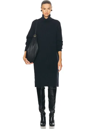 LEMAIRE High Neck Maxi Dress in Navy