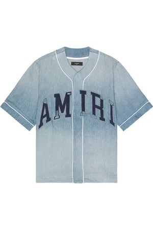 AMIRI Sunfaded Baseball Shirt in Blue