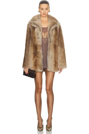 Saint Laurent Fur Coat in Brown