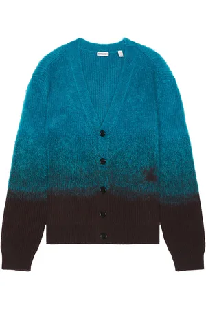 Burberry Chest Logo Cardigan in Blue