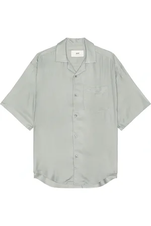 Ami Short Sleeves Boxy Shirt in Blue