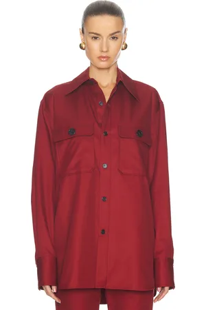 Saint Laurent Button Up Top in Red