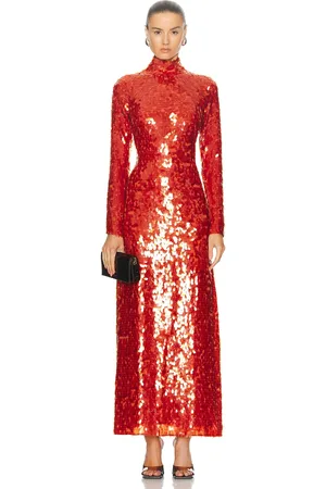 SIMON MILLER Sculpty Sequin Dress in Red