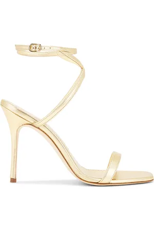 Manolo Blahnik Strania 105 Nappa Sandal in Metallic