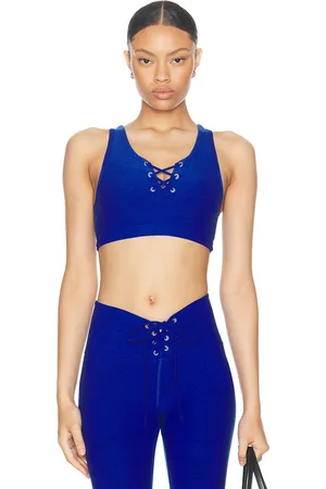 YEAR OF OURS Stretch Football Sports Bra in Blue