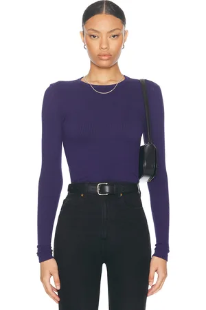 SABLYN Quincy Longsleeve Fitted Crewneck Top in Navy