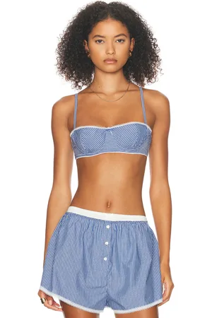 Helsa Pinstripe Poplin Bra in Multi