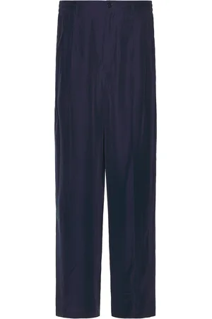 Simkhai Clyde Cinch Waist Pleated Trouser in Blue