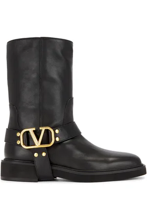 VALENTINO GARAVANI V Logo Signature Biker Boot in Black