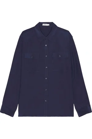 Simkhai Niall Relaxed Fluid Shirting in Blue