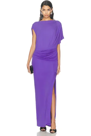Simkhai Hollins Asymmetric Cape Gown in Purple
