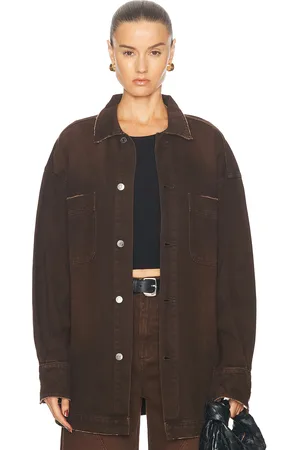 SER.O.YA Storme Relaxed Shacket in Brown