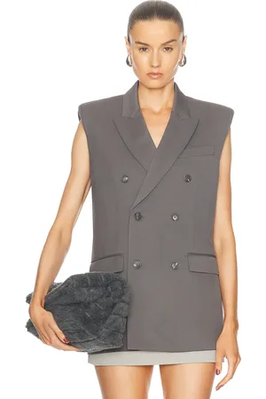 WARDROBE.NYC Double Breasted Vest in Grey