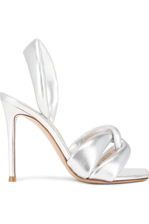 Gianvito Rossi Nappa Silk Sandal in Metallic