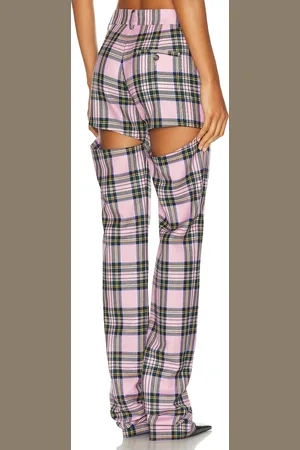 AREA Back Slit Pant in Pink