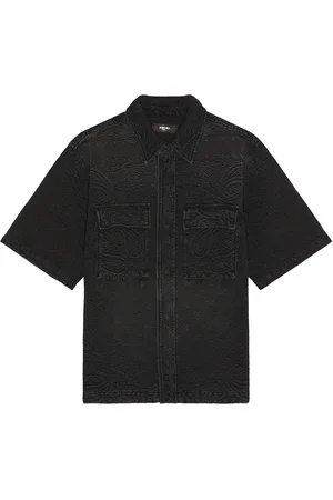 AMIRI Bandana Jacquard Camp Shirt in Black