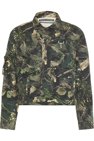 Reese Cooper Cargo Pocket Jacket In Cotton Twill in Army