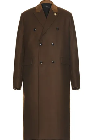 AMIRI DB Overcoat in Chocolate