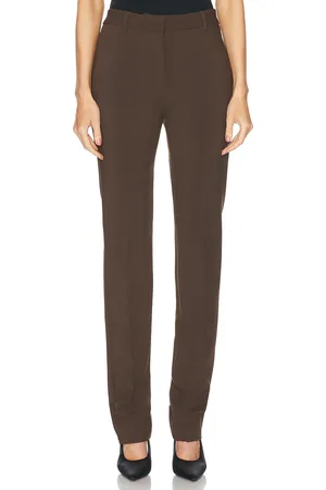 Totême Low Waist Slim Trouser in Brown