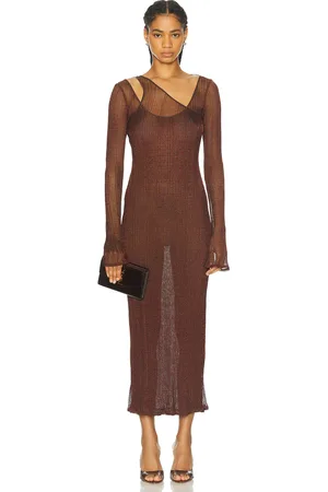 PRISCAVera Double Layer Maxi Dress in Metallic