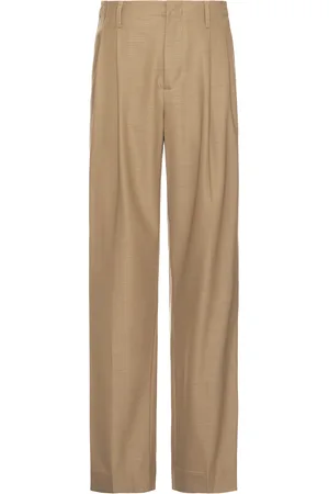 Simkhai Porter Double Pleat Wide Leg Pants in Tan