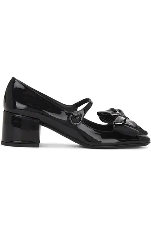 VALENTINO GARAVANI Patent Bow Jane 50 Mary Jane Pump in Black