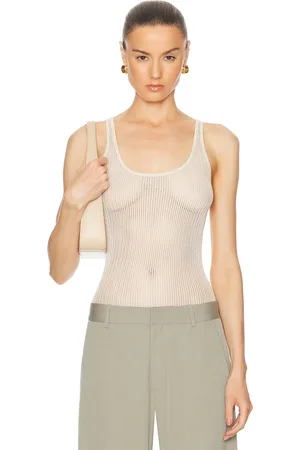 St Agni Fine Crochet Cami Top in Beige