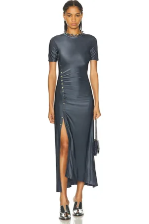 Paco rabanne Robe Long Dress in Navy