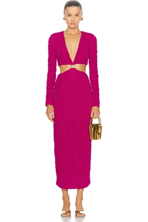 PATBO Jacquard Cut-Out Maxi Dress in Pink
