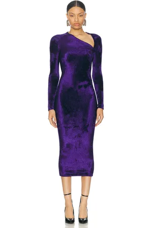 Alaïa Velvet Long Gown in Purple