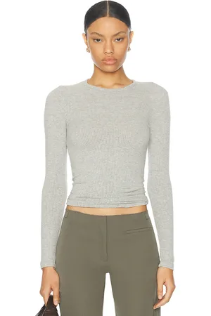 SABLYN Quincy Longsleeve Fitted Crewneck Top in Grey