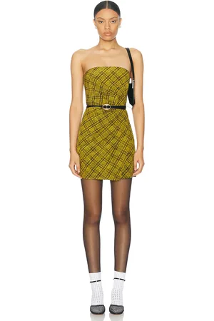 Alessandra Rich Bustier Mini Dress in Yellow