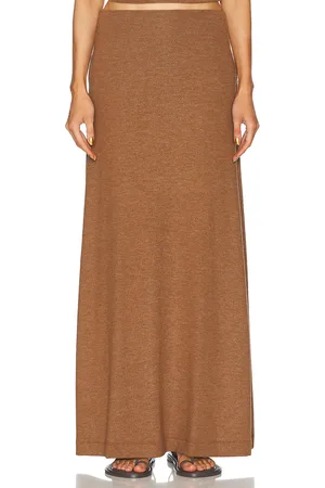 Leset Lauren High Waist Maxi Skirt in Brown