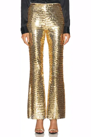 SIMON MILLER Robo Sequin Pant in Metallic Gold