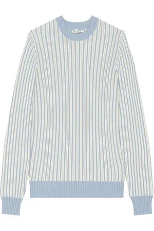 Schott NYC Striped Sweater in Baby Blue