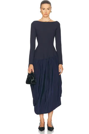 Simkhai Angela Combo Midi Dress in Navy