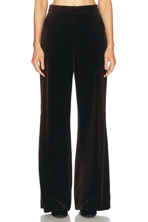 Ralph Lauren Velvet Wide Leg Pant in Brown