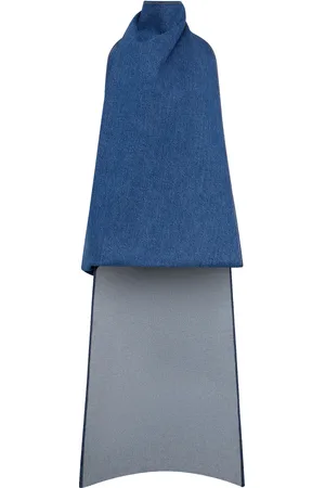 Alaïa Sleeveless Cape Top in Denim-Medium