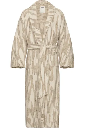 Oas Linen Terry Statement Robe in Grey