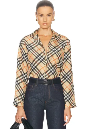 Burberry Silk Top in Beige