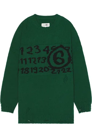 Maison Margiela Crewneck Sweater in Dark Green
