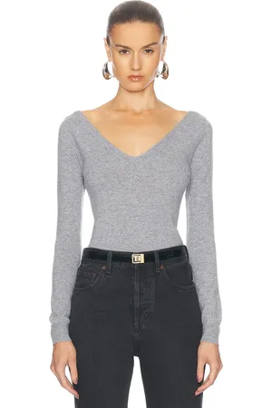 Saint Laurent V-neck Sweater in Grey