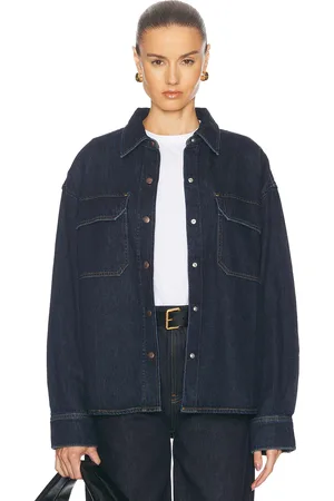 AGOLDE Gwen Slice Shirt in Denim-Dark