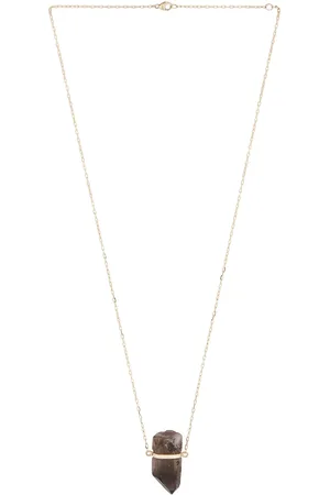 JIA JIA Smokey Quartz Gold Bar Necklace in Metallic Gold