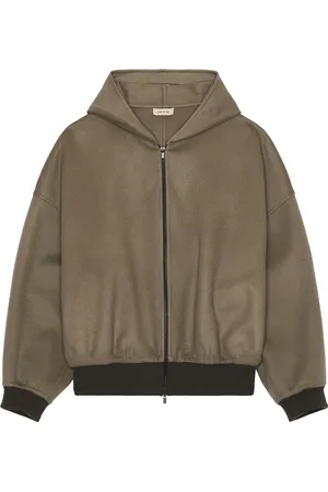 FEAR OF GOD Cashmere Hooded Bomber in Brown