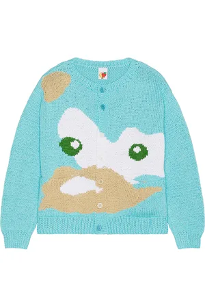 Sky High Farm Ice Cream Hand Knit Cardigan in Baby Blue