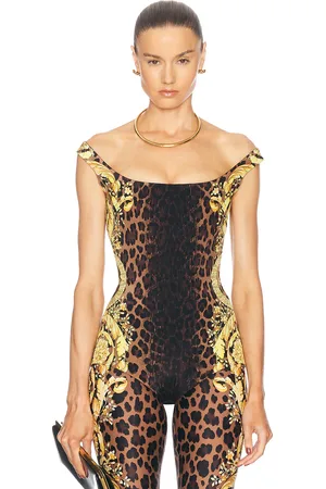 VERSACE Wild Barocco Bodysuit in Brown